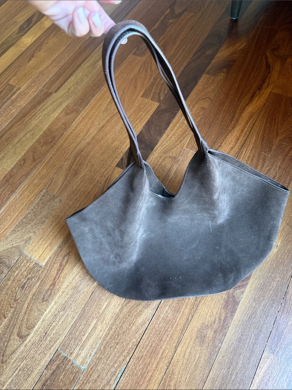 Elegant Dark Brown Suede Tote Bag for Women